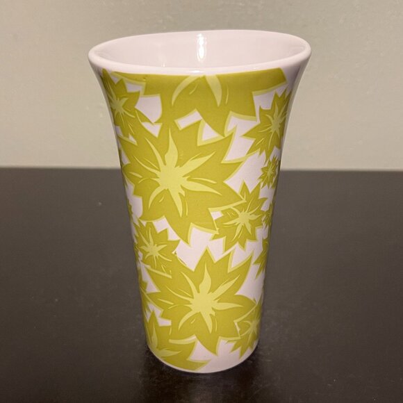 BLUE HARBOR Tall & Tapered Floral Ceramic Mug w/ Two-Tone Green Blossoms - Picture 10 of 13